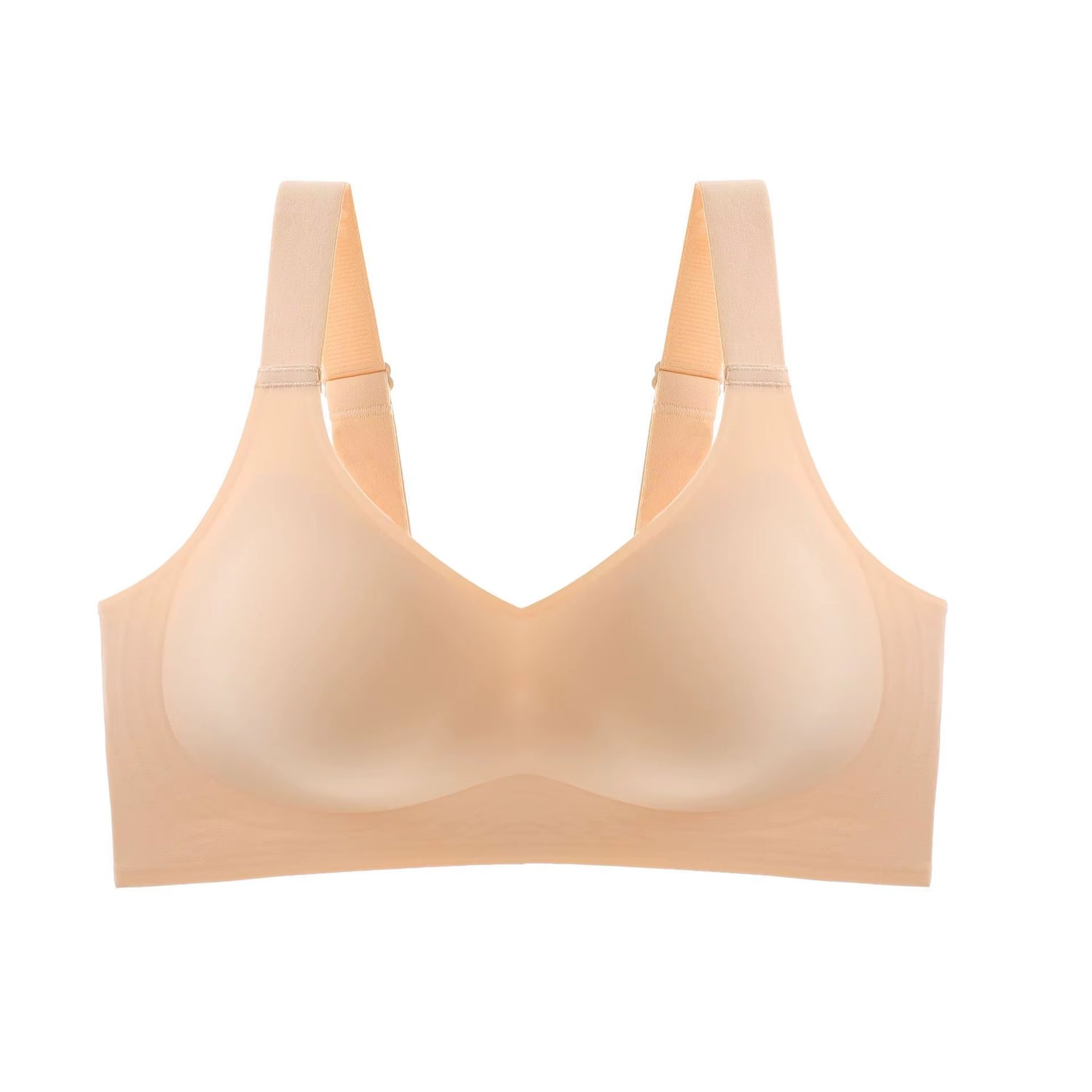 Large Size Thin Jelly Strip Anti-Sagging Adjustable Large Breasts Appear Smaller Seamless Underwear Women'S Rimless Bra